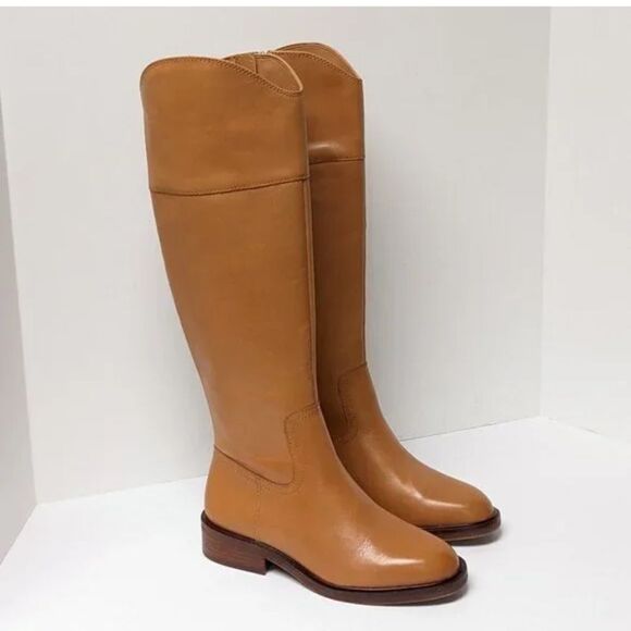 Vince Camuto Alfella Knee High Light Cognac Leather Boots(Size 9M) - Picture 1 of 12